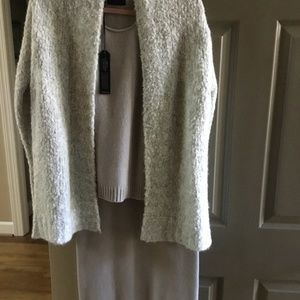 Saks Fifth Avenue Black Label Alpaca sweater jkt - selling skirt/tank sep. NWT